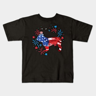 French Bulldog Uncle Sam Hat 4Th Of July Kids T-Shirt